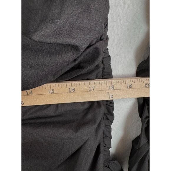 ASOS‎ Off shoulder ruched bodice mini dress bubble skirt black cocktail sz 12 - Picture 5 of 10